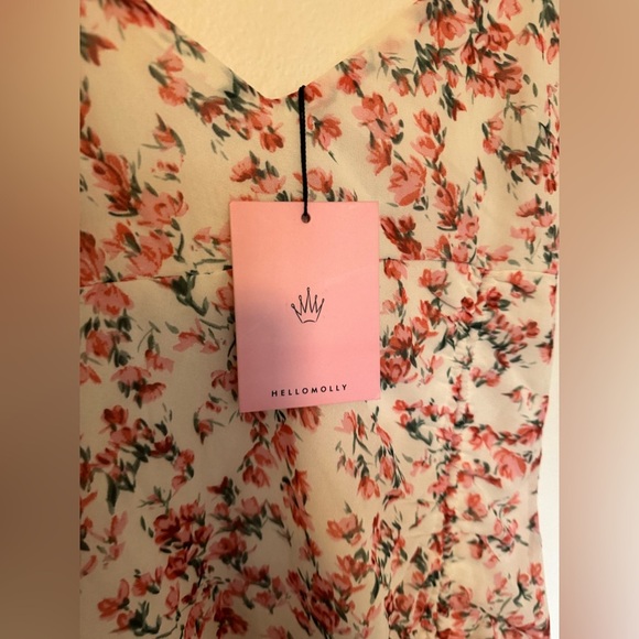 NEW Hello Molly Finding Faith Maxi Dress Floral Slit White Red Size XL NWT - Picture 6 of 11